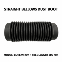 Straight rubber bellows dust boot, Bore 97 mm × Free Length 300 mm