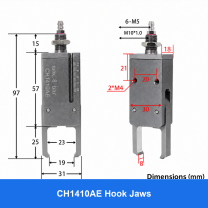 CH1410 mini pneumatic gripper or accessory, CH1410AE Hook Jaws