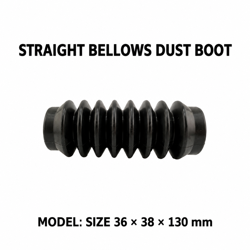 Straight rubber bellows dust boot, Size 36 × 38 × 130 mm