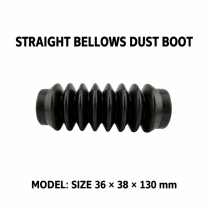 Straight rubber bellows dust boot, Size 36 × 38 × 130 mm