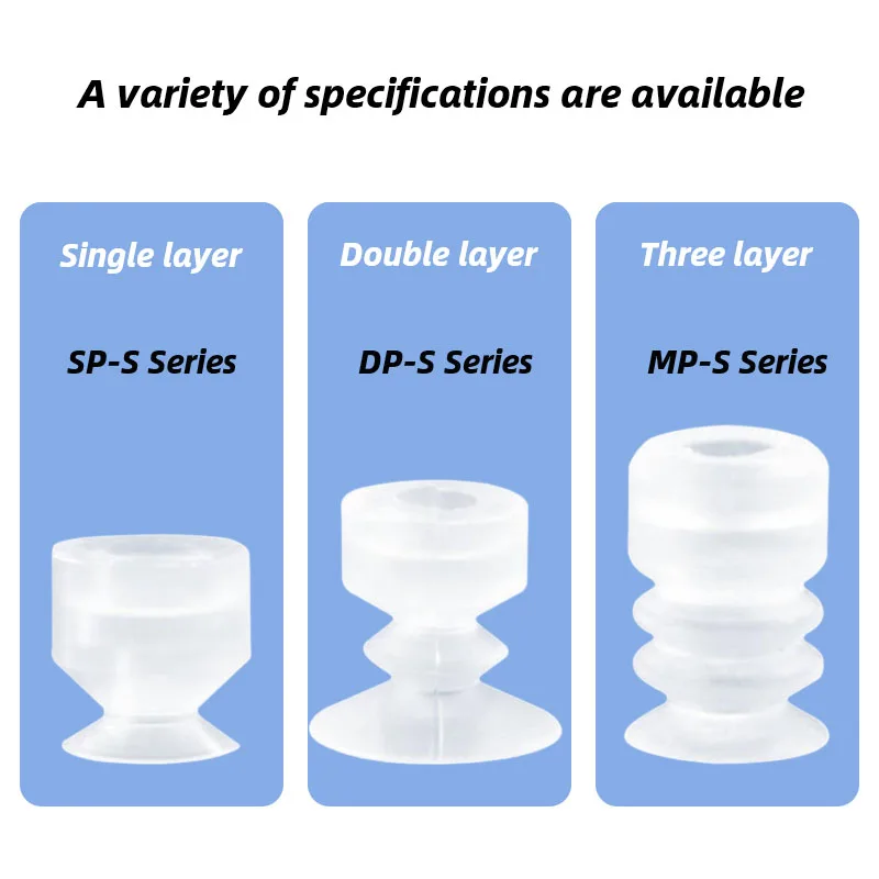 10Pcs/lot Manipulator vacuum suction cup silica gel  resistant suction nozzle pneumatic accessories Head mounting hole 8mm-BOLTTE