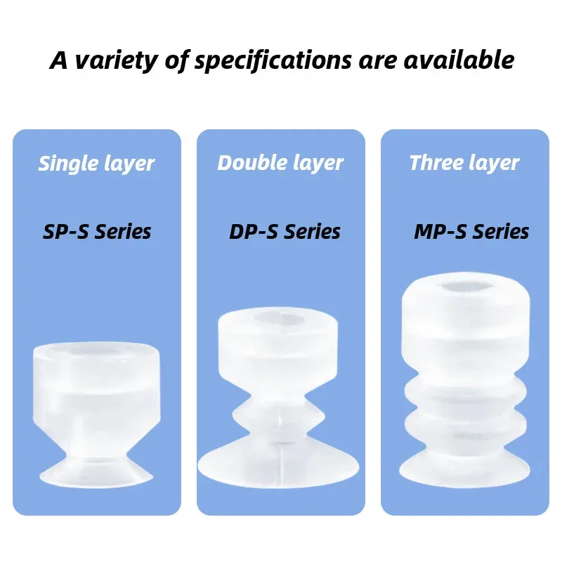 10Pcs/lot Manipulator vacuum suction cup silica gel  resistant suction nozzle pneumatic accessories Head mounting hole 8mm-BOLTTE