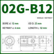 BOLTTE 02G-B12 40Cr universal joint coupling dimension drawing