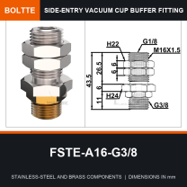 BOLTTE FSTE-A16-G3/8 side-entry rotary vacuum cup buffer fitting