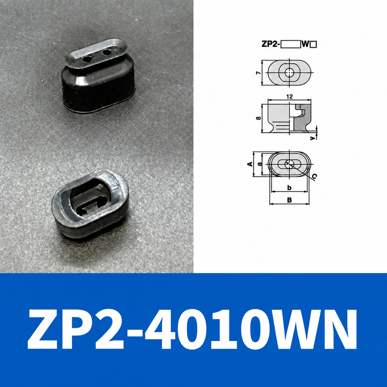 PFG/PWG Oval Vacuum Suction Cups & Mounting Fittings, Silicone/NBR