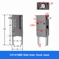 CH1410 mini pneumatic gripper or accessory, CH1410BE Side Inlet, Hook Jaws