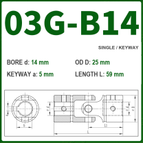 BOLTTE 03G-B14 40Cr universal joint coupling dimension drawing