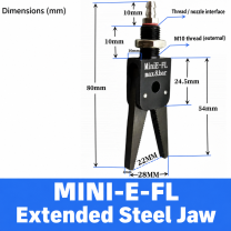 Mini pneumatic gripper or replacement jaw, MINI-E-FL Extended Steel Jaw