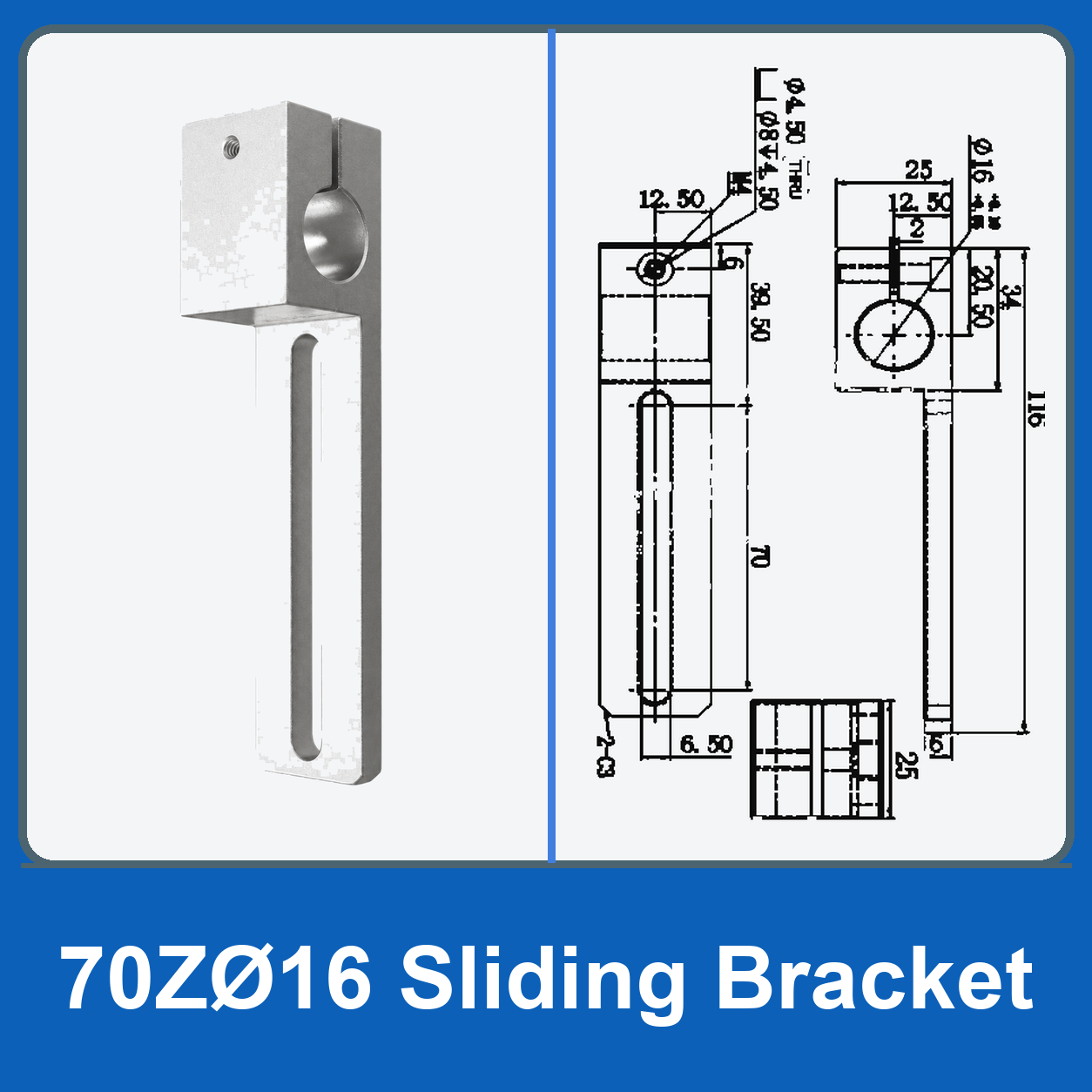 Robot Gripper Fixture Mounting Rods, Sliding Brackets & Rotary Connectors