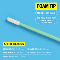 BOLTTE industrial cleaning swab WK-836D – Foam Tip – 100 pcs