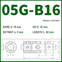 BOLTTE 05G-B16 40Cr universal joint coupling dimension drawing
