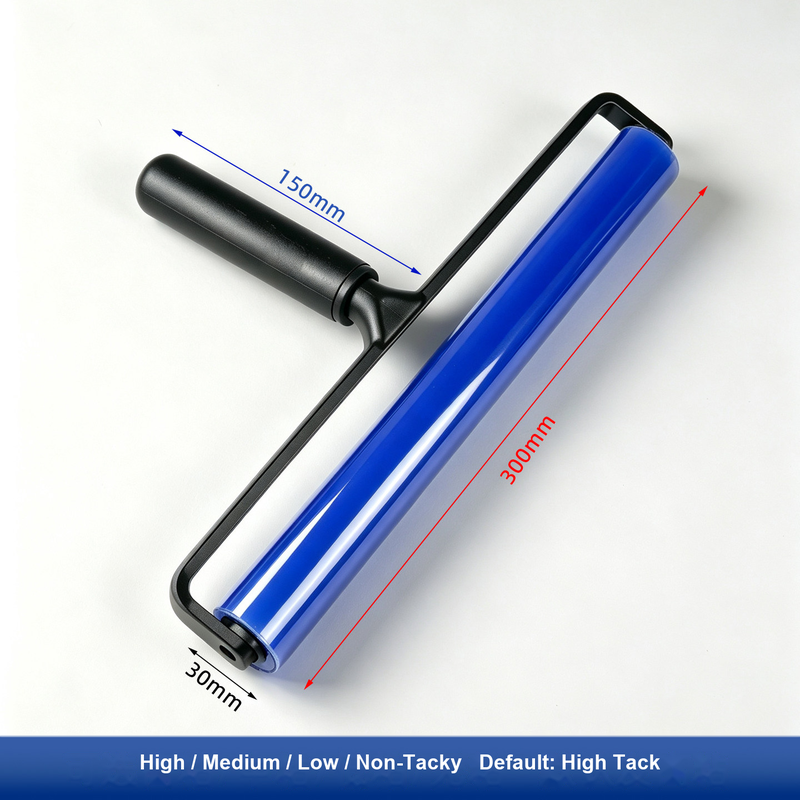 12 in (300 mm) Black Plastic Handle for silicone tacky roller and dust-removal system