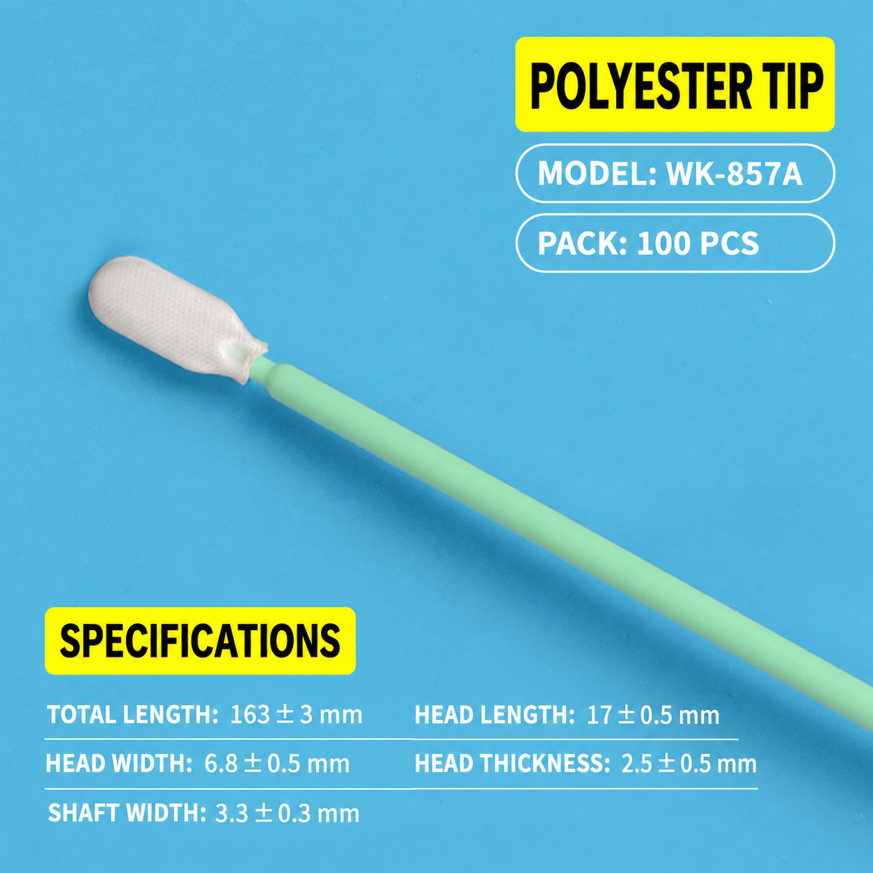 BOLTTE industrial cleaning swab WK-857A – Polyester Tip – 100 pcs