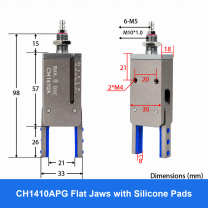 CH1410 mini pneumatic gripper or accessory, CH1410APG Flat Jaws with Silicone Pads