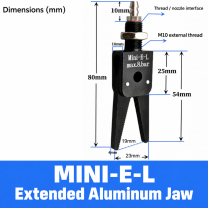 Mini pneumatic gripper or replacement jaw, MINI-E-L Extended Aluminum Jaw