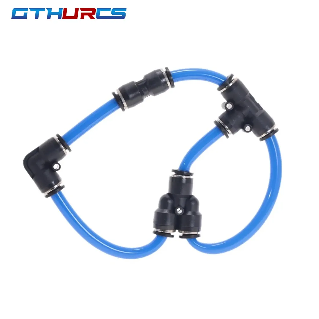 Black Pneumatic Fitting Pipe Connector Quick Release Coupling 4mm 6mm 8mm 10mm 12mm PU PV PE HVFF PY Tube Connectors-BOLTTE