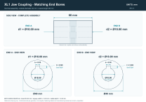 XL1 Jaw Coupling, 20.87 mm / 18 mm Bores, Machining Included