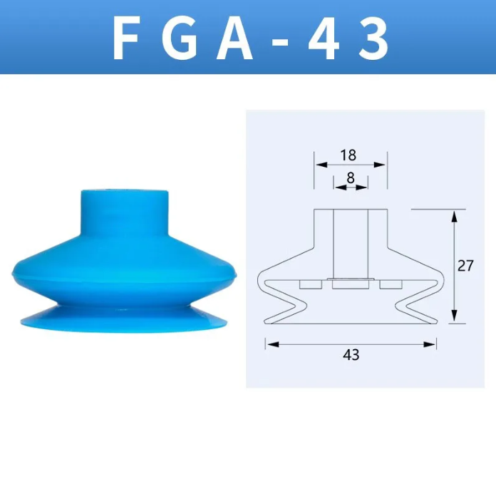 5pcs FGA Series Vacuum Suction Cups, corrugated vacuum suction cup nozzle FGA11/14/16/20/22/25/33/43/53/78-BOLTTE
