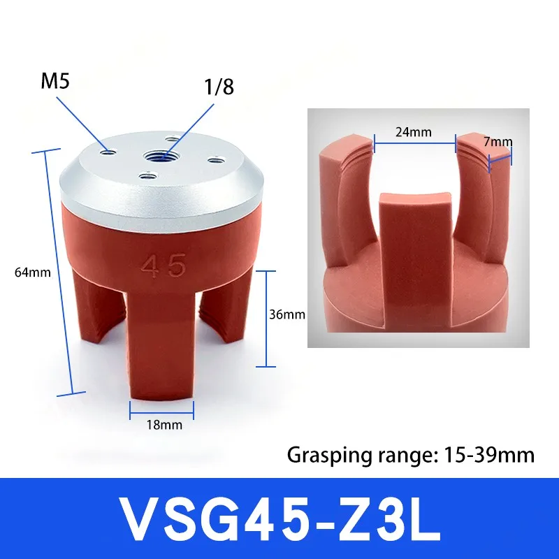 Flexible gripper fixture pneumatic vacuum suction cup mechanical arm accessories