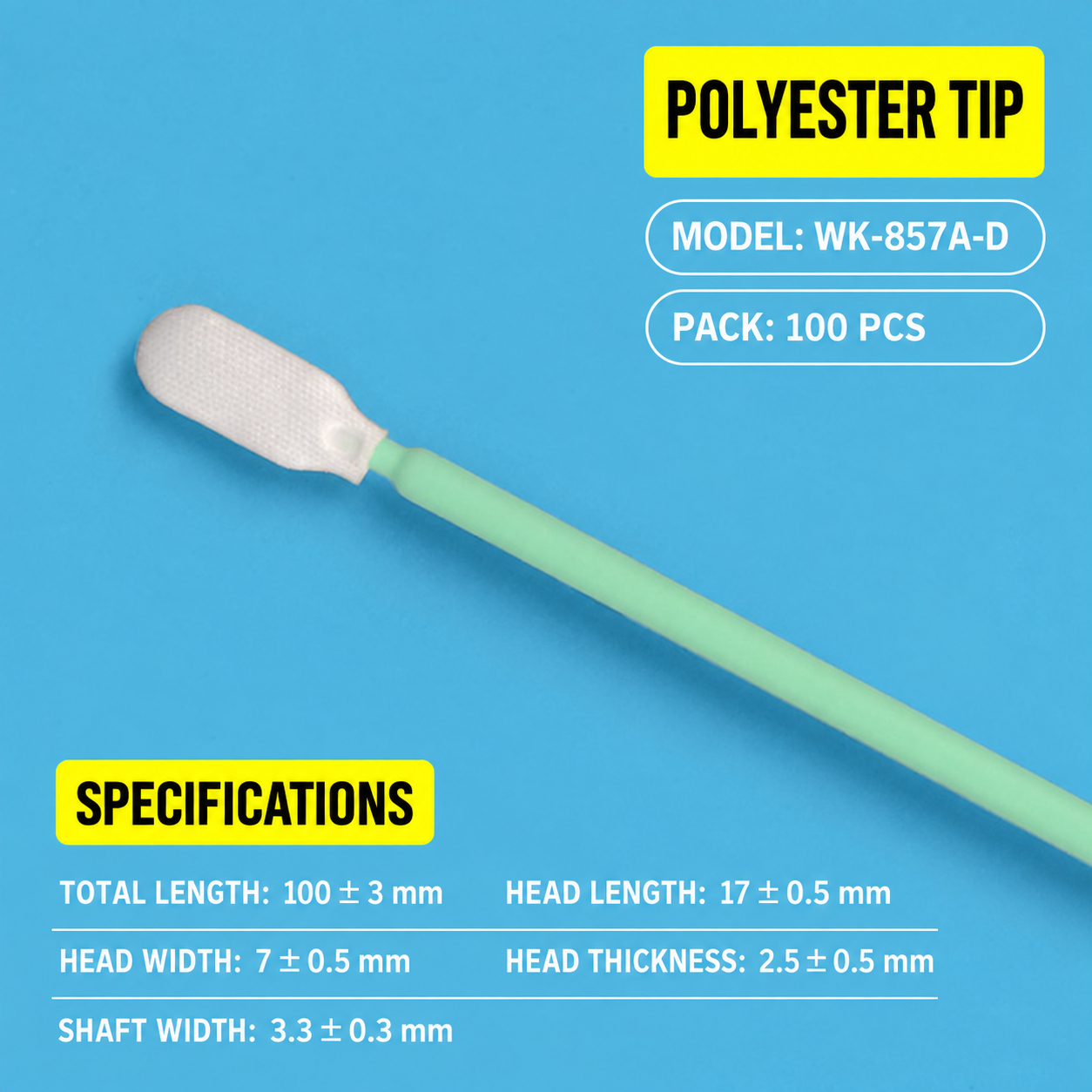 BOLTTE industrial cleaning swab WK-857A-D – Polyester Tip – 100 pcs