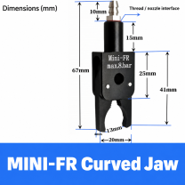 Mini pneumatic gripper or replacement jaw, MINI-FR Curved Jaw