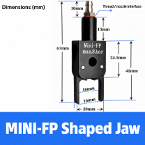 Mini pneumatic gripper or replacement jaw, MINI-FP Shaped Jaw