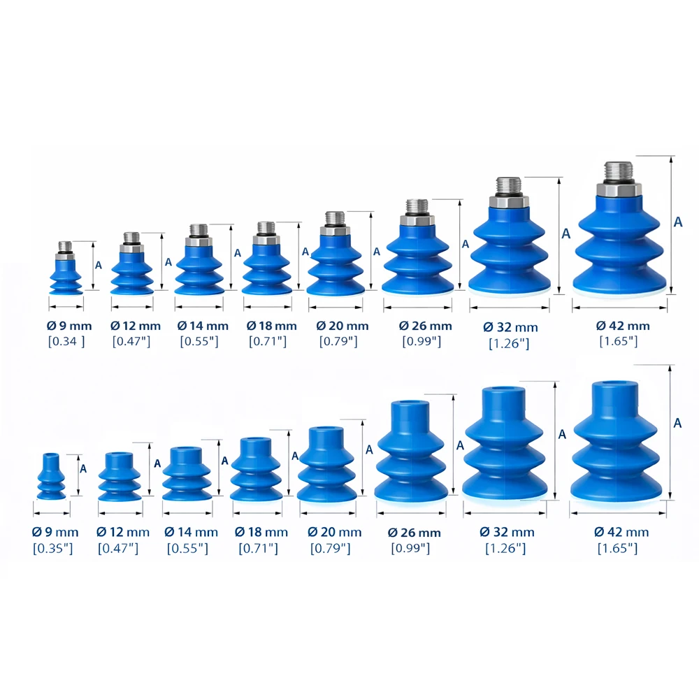 10PCS Pneumatic Vacuum Sucker FG Series with Fittings M5/G1/8 /G1/4 Silicone Suction Cup Injection Molding Machine Accessories-BOLTTE