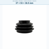 Pagoda-style rubber bellows dust boot, 37 × 53 × 38.5 mm
