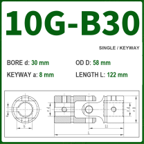 BOLTTE 10G-B30 40Cr universal joint coupling dimension drawing