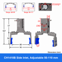 CH1410 mini pneumatic gripper or accessory, CH1410B Side Inlet, Adjustable 50-110 mm