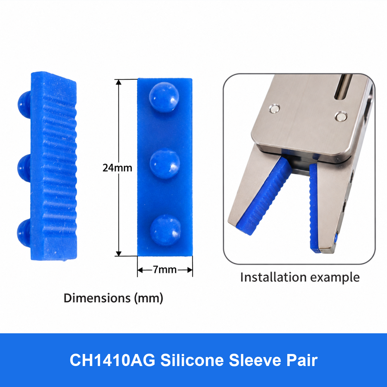 CH1410 mini pneumatic gripper or accessory, CH1410AG Silicone Sleeve Pair