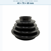 Pagoda-style rubber bellows dust boot, 40 × 79 × 65 mm