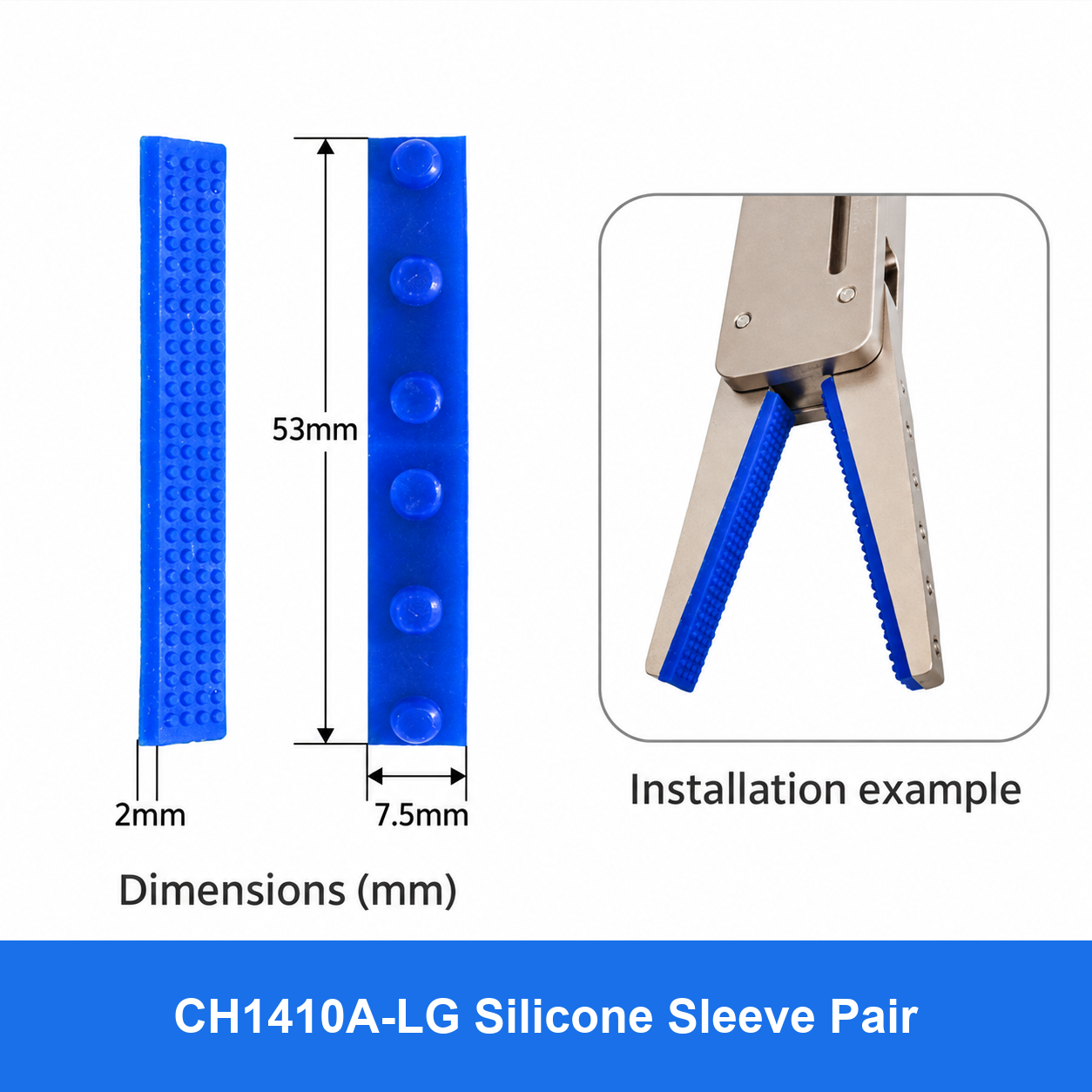 CH1410 mini pneumatic gripper or accessory, CH1410A-LG Silicone Sleeve Pair