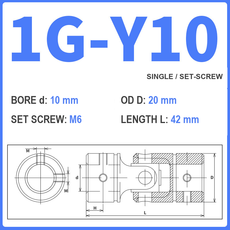 BOLTTE 1G-Y10 40Cr universal joint coupling dimension drawing