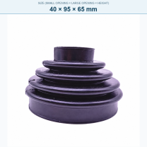 Pagoda-style rubber bellows dust boot, 40 × 95 × 65 mm