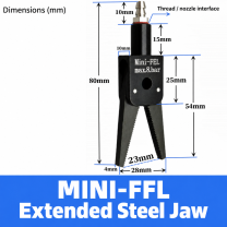 Mini pneumatic gripper or replacement jaw, MINI-FFL Extended Steel Jaw