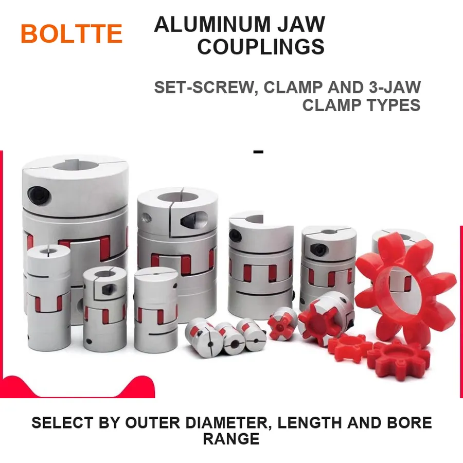 BOLTTE Aluminum Jaw Couplings - 14-120 mm Outer Diameter