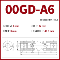 BOLTTE 00GD-A6 40Cr universal joint coupling dimension drawing