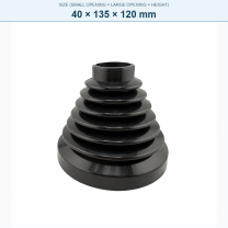 Pagoda-style rubber bellows dust boot, 40 × 135 × 120 mm