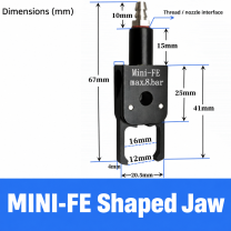 Mini pneumatic gripper or replacement jaw, MINI-FE Shaped Jaw