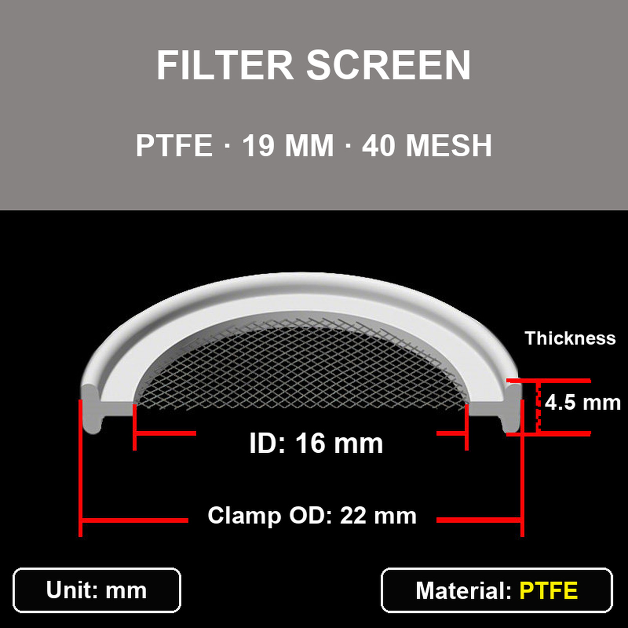 Sanitary Tri-Clamp Gaskets & Filter Screens, Silicone, PTFE, EPDM, NBR & FKM