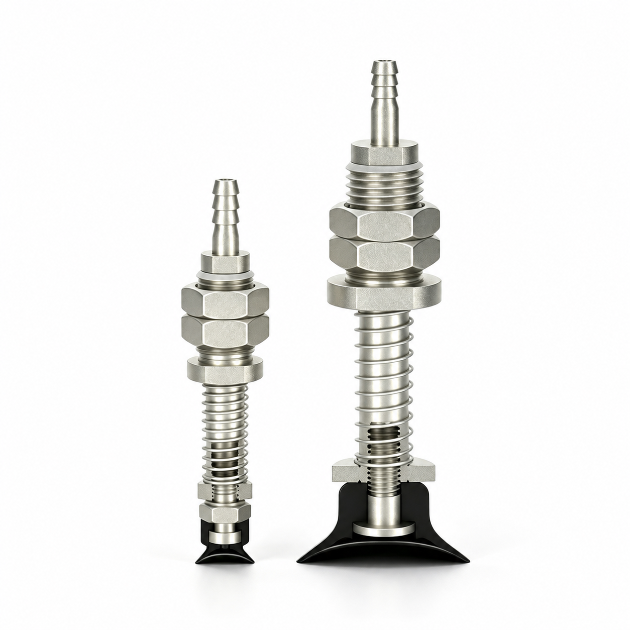 V-WEH11 / V-WEH12 Vacuum Cups with Rear-Entry Spring Holders — M5–M16, D2–D95