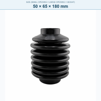 Pagoda-style rubber bellows dust boot, 50 × 65 × 180 mm