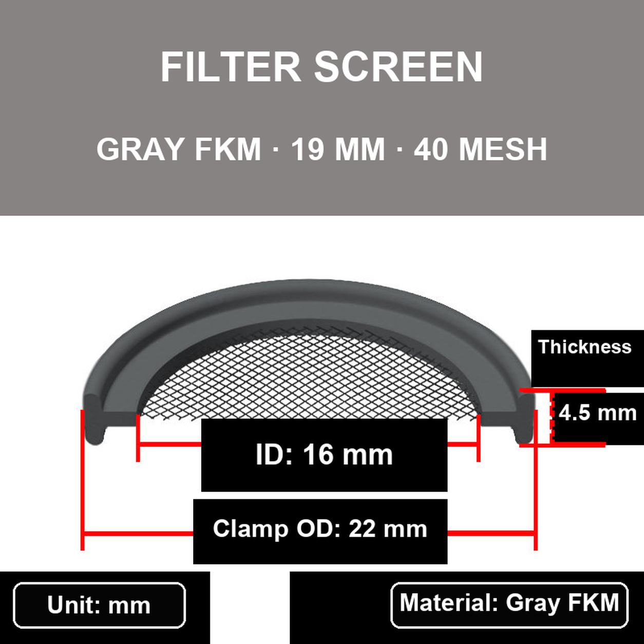 Sanitary Tri-Clamp Gaskets & Filter Screens, Silicone, PTFE, EPDM, NBR & FKM