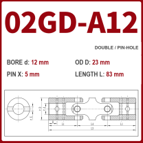 BOLTTE 02GD-A12 40Cr universal joint coupling dimension drawing