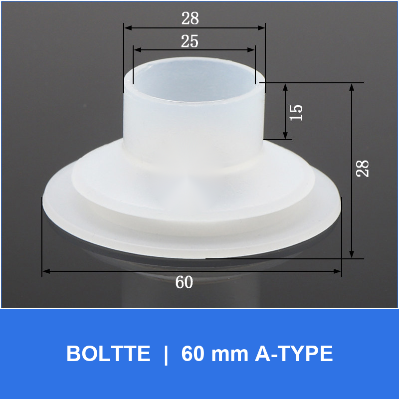 BOLTTE 60 mm A-Type silicone vacuum cup with engineering dimensions