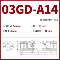 BOLTTE 03GD-A14 40Cr universal joint coupling dimension drawing