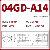 BOLTTE 04GD-A14 40Cr universal joint coupling dimension drawing