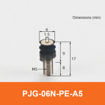 BOLTTE PJG-06N-PE-A5 non-marking vacuum suction cup with black nbr rubber and PE-A5 fitting