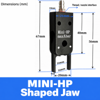 Mini pneumatic gripper or replacement jaw, MINI-HP Shaped Jaw